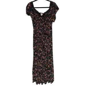 Motherhood Maternity Floral Smocked Short-sleeve or Off the Shoulder Maxi Dress
